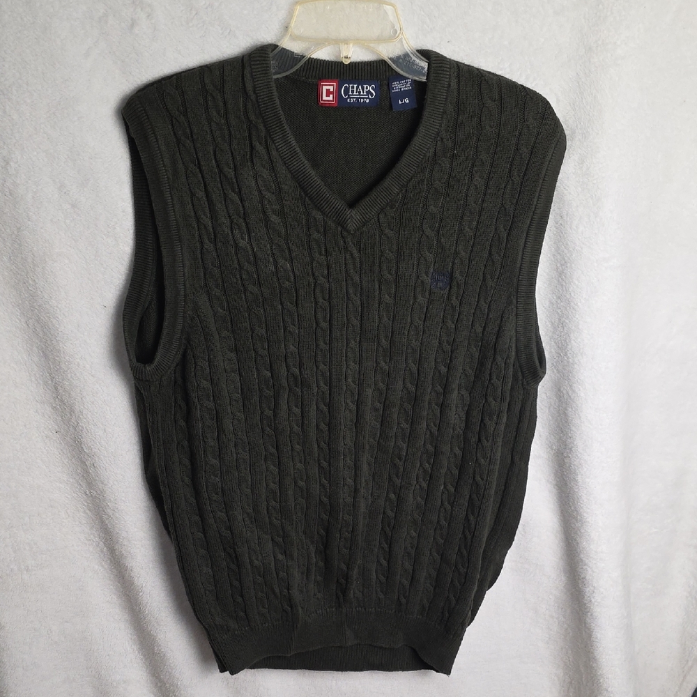 Chaps Men's Charcoal V-Neck Sweater Vest